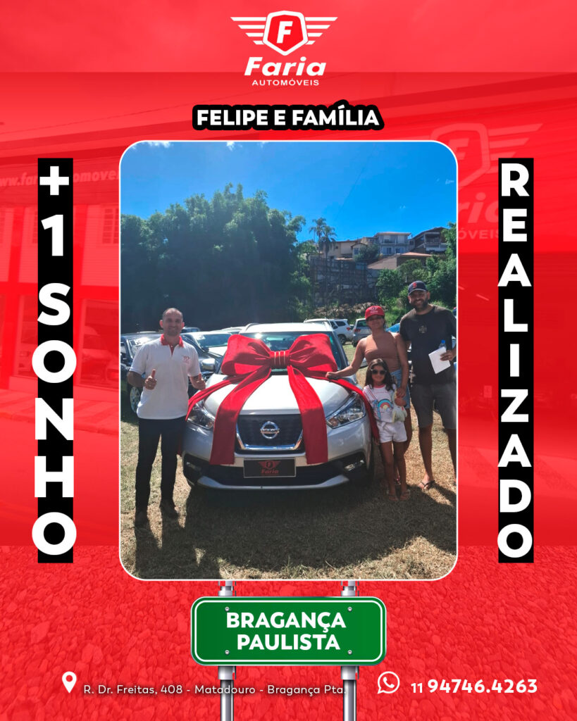😍 Parabéns, Felipe e Família, pela compra! +1 Sonho Realizado. Ficamos muito felizes em fazer p